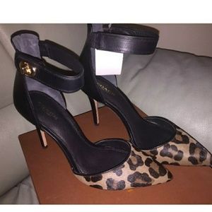 ❤️Coach Houston Ocelot Ankle Strap D'Orsay Heels